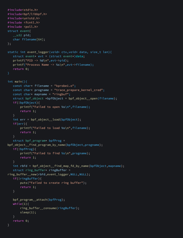 Loader for the above program